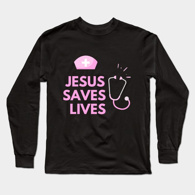 Jesus saves lives Long Sleeve T-Shirt by Mission Bear
